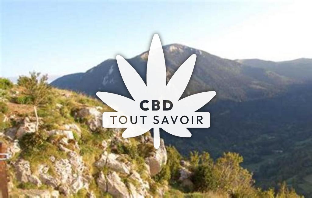 Village à Lavelanet avec feuille Cannabis CBD