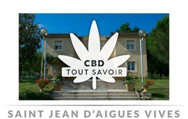 Village à Saint-Jean-D'Aigues-Vives avec feuille Cannabis CBD