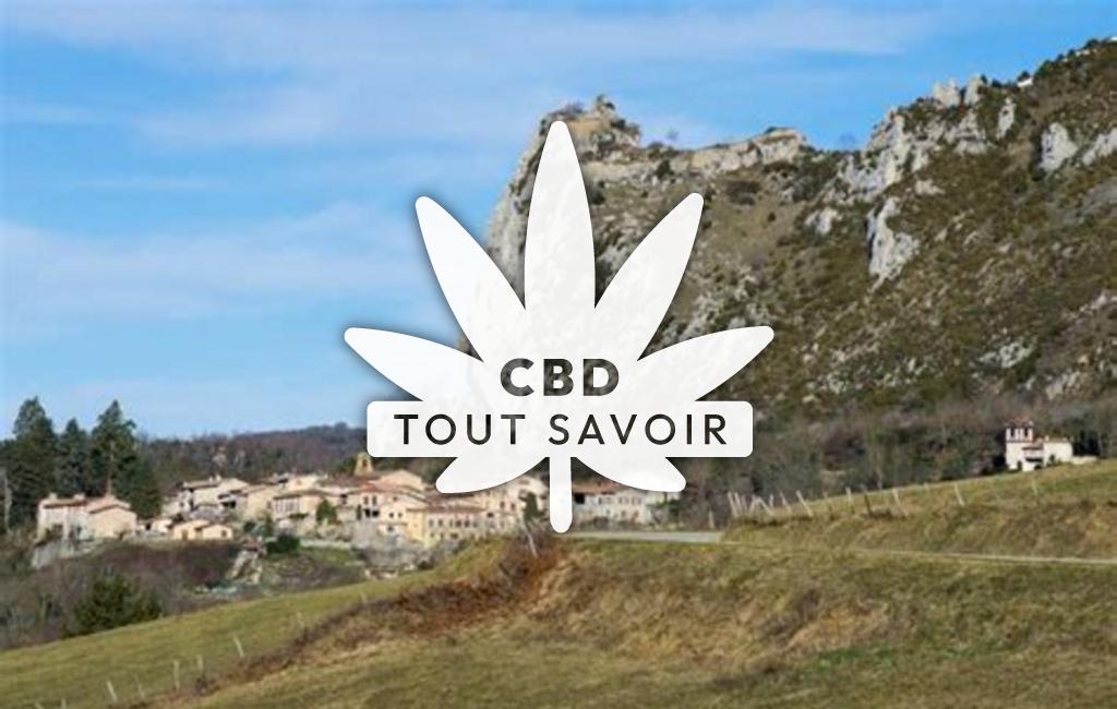 Village à Sautel avec feuille Cannabis CBD