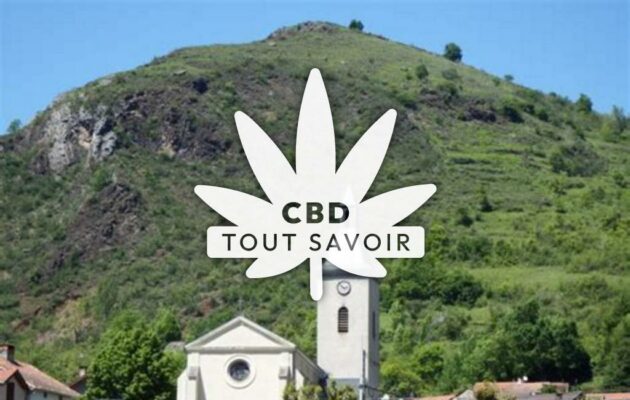 Village à Albies avec feuille Cannabis CBD