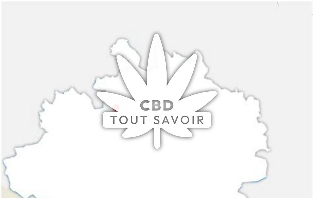 Village à Montfa avec feuille Cannabis CBD