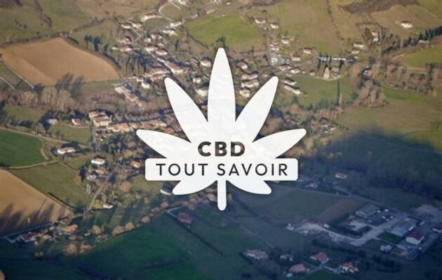 Village à Sabarat avec feuille Cannabis CBD