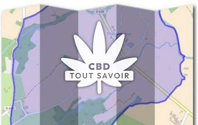 Village à Thouars-sur-Arize avec feuille Cannabis CBD