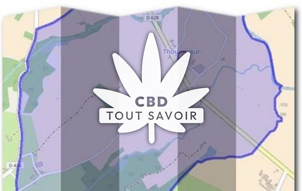 Village à Thouars-sur-Arize avec feuille Cannabis CBD