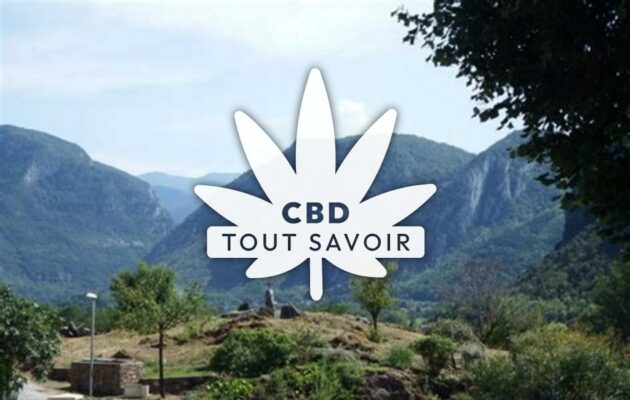 Village à Arignac avec feuille Cannabis CBD