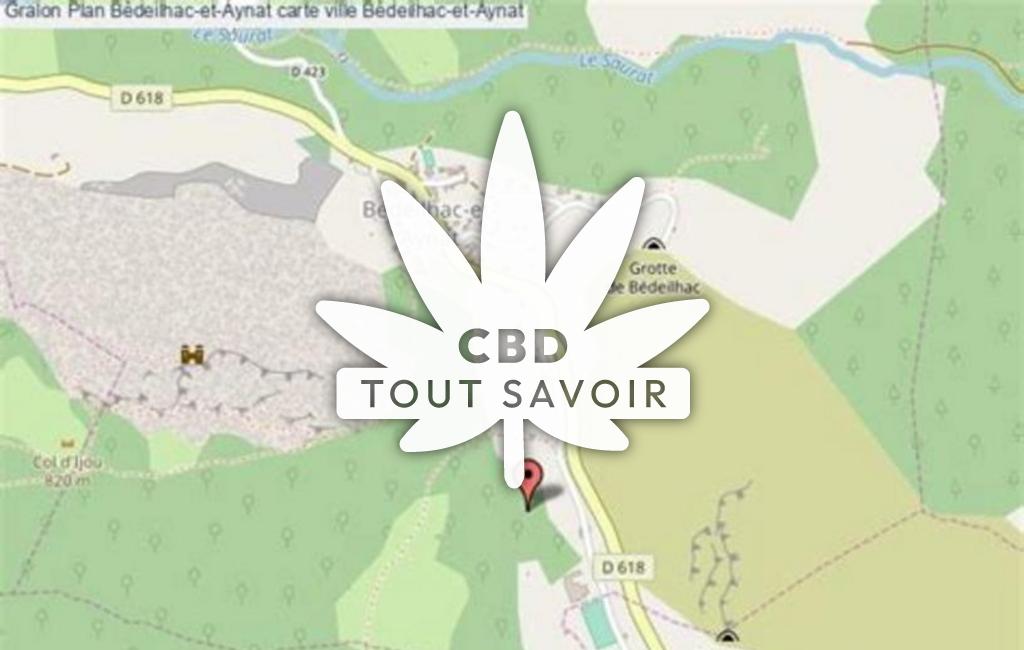 Village à Bedeilhac-Et-Aynat avec feuille Cannabis CBD