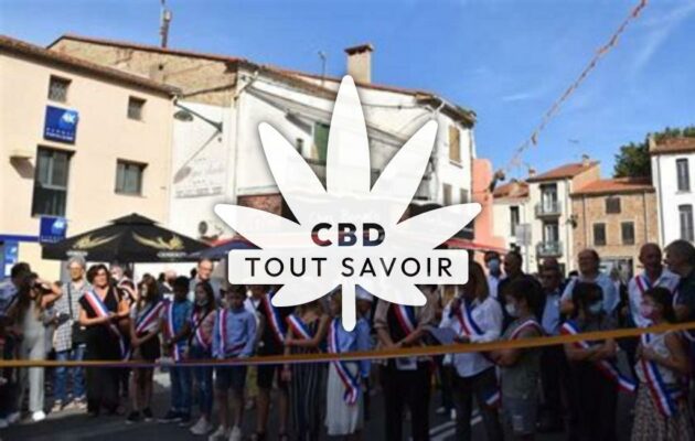 Village à Bompas avec feuille Cannabis CBD