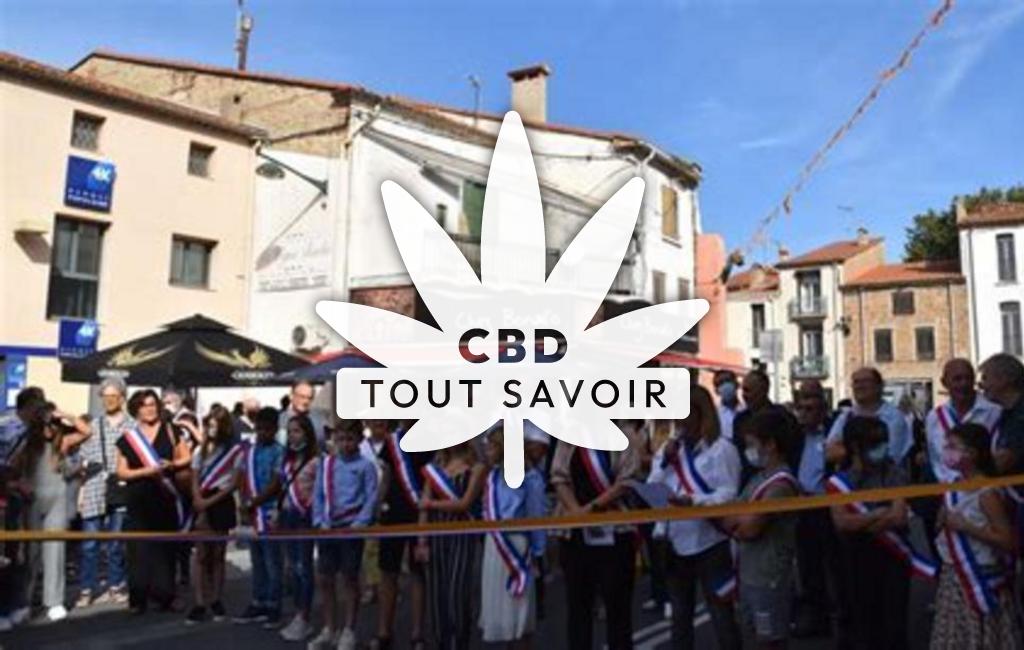 Village à Bompas avec feuille Cannabis CBD