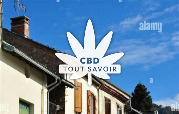 Village à Saurat avec feuille Cannabis CBD