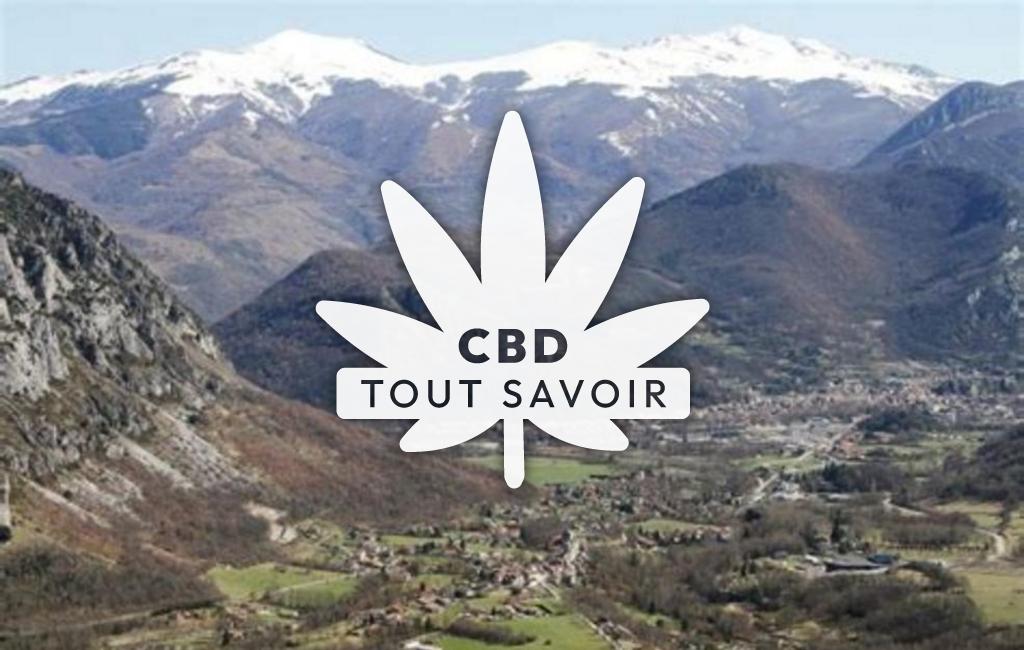 Village à Surba avec feuille Cannabis CBD