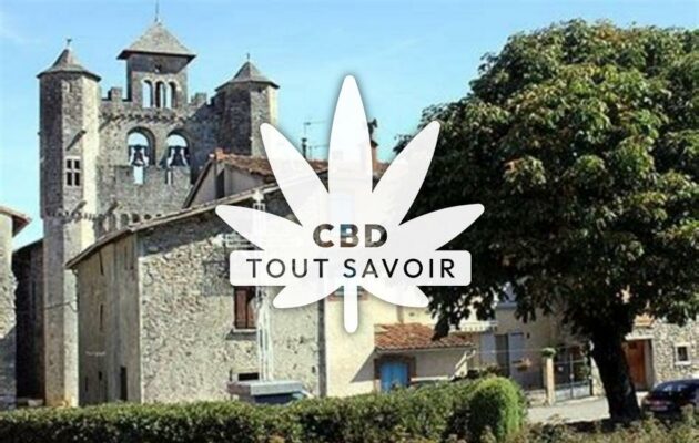 Village à CaSaintelnau-Durban avec feuille Cannabis CBD