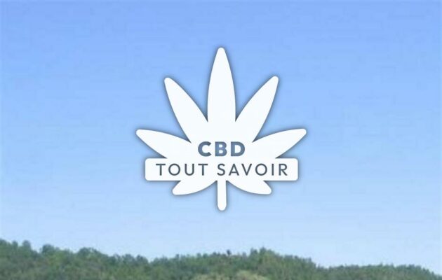 Village à Esplas-de-Serou avec feuille Cannabis CBD