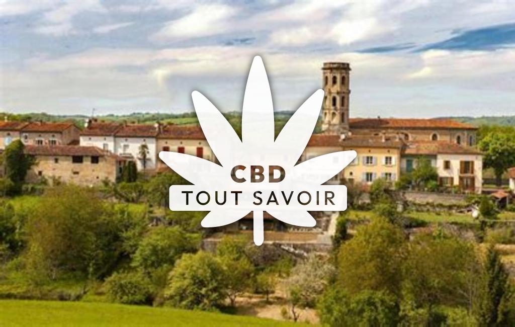 Village à Rimont avec feuille Cannabis CBD