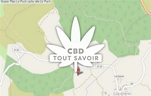 Village à Le-Puch avec feuille Cannabis CBD