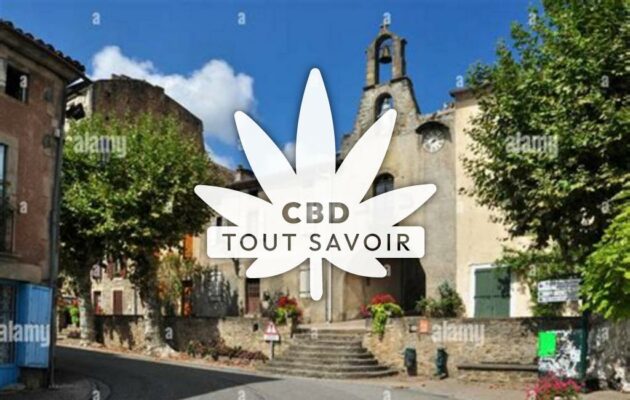 Village à Camon avec feuille Cannabis CBD