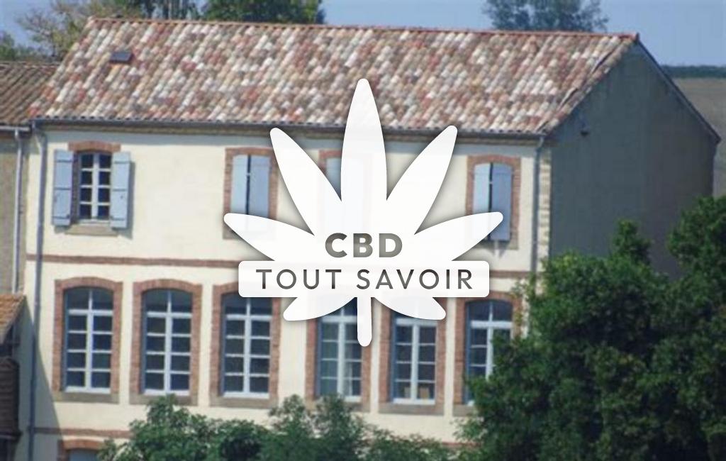 Village à Lapenne avec feuille Cannabis CBD