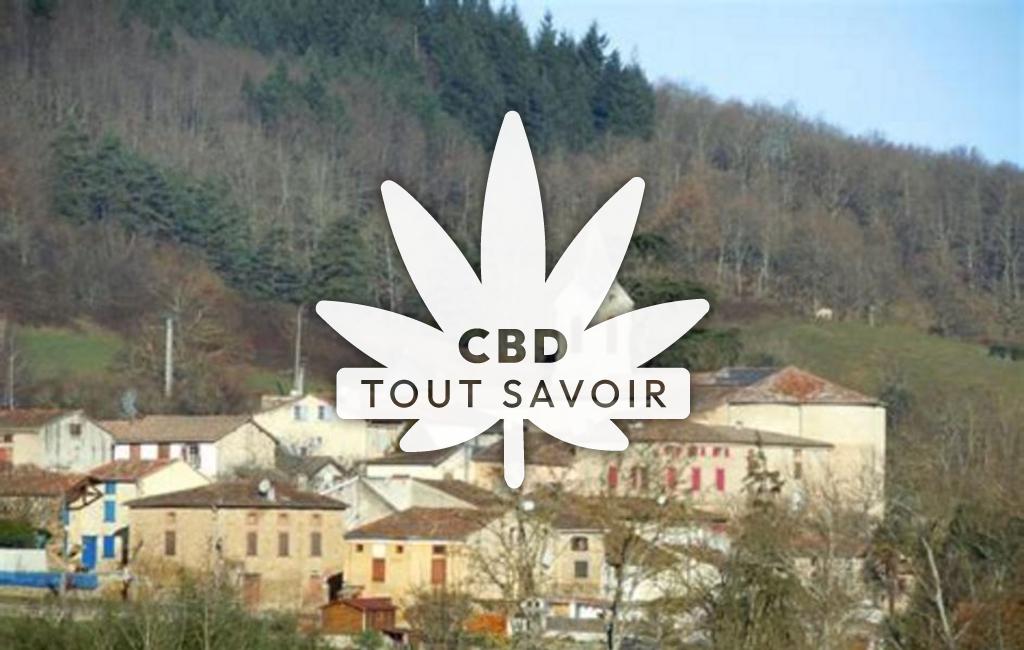 Village à Manses avec feuille Cannabis CBD