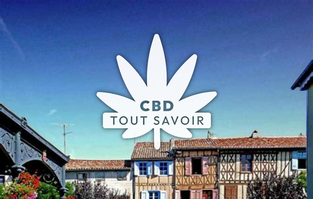 Village à Moulin-Neuf avec feuille Cannabis CBD