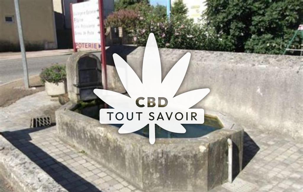 Village à Rieucros avec feuille Cannabis CBD