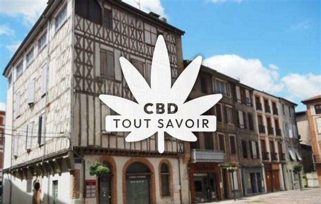 Village à Saint-Felix-de-Tournegat avec feuille Cannabis CBD