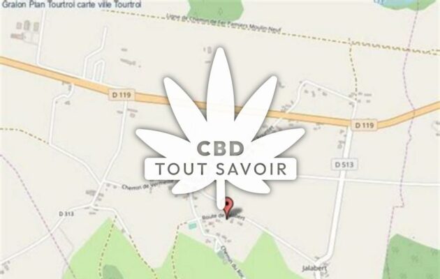 Village à Tourtrol avec feuille Cannabis CBD