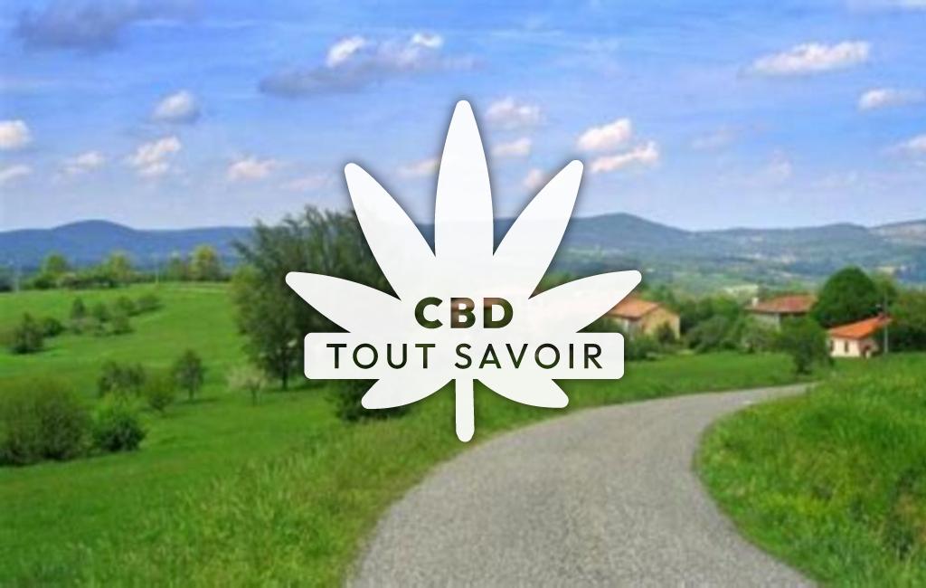 Village à Belloc avec feuille Cannabis CBD