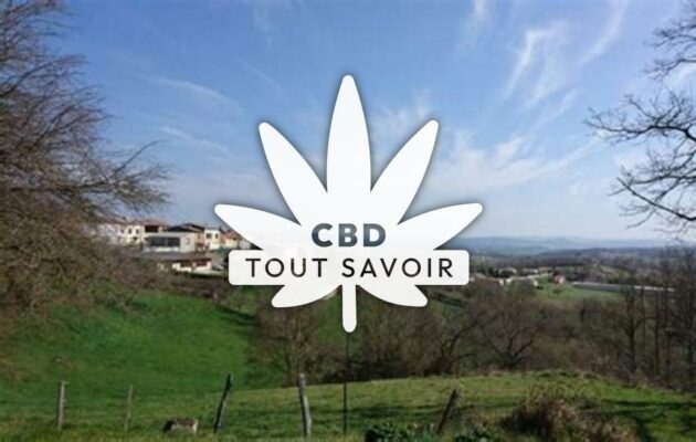 Village à Esclagne avec feuille Cannabis CBD