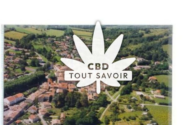 Village à La-Bastide-sur-l'Hers avec feuille Cannabis CBD