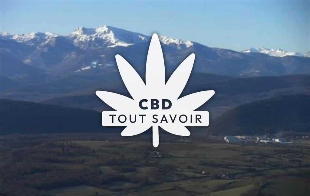 Village à Laroque-D'Olmes avec feuille Cannabis CBD