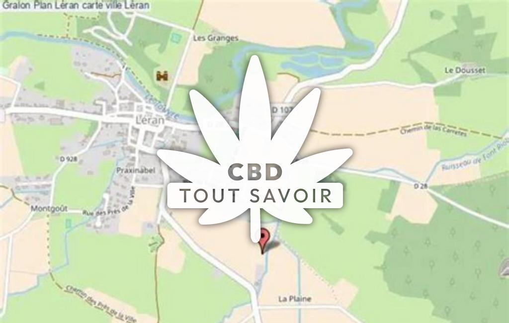 Village à Leran avec feuille Cannabis CBD