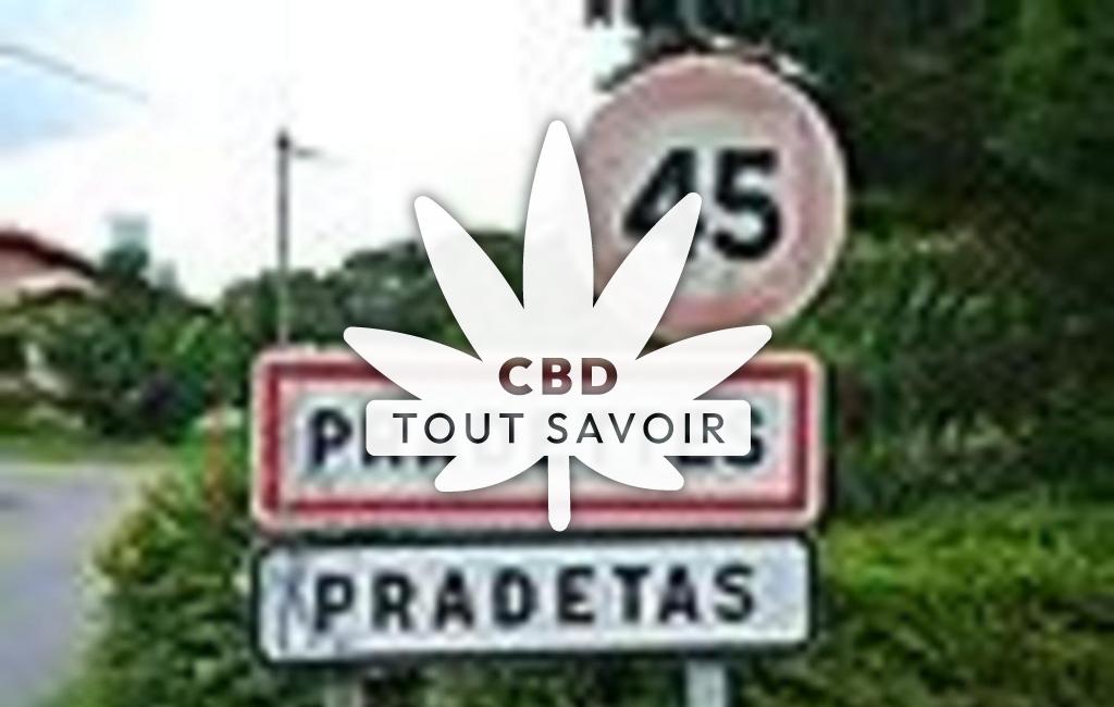 Village à Pradettes avec feuille Cannabis CBD