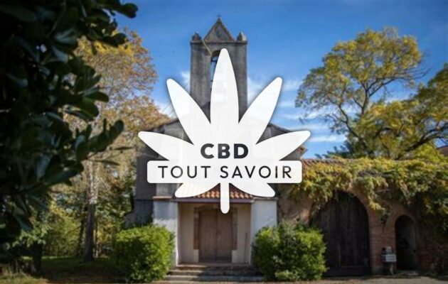 Village à Justiniac avec feuille Cannabis CBD