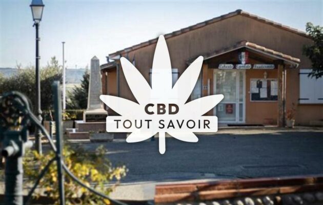 Village à Labatut avec feuille Cannabis CBD