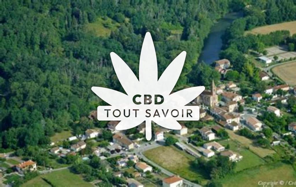 Village à Le-Vernet avec feuille Cannabis CBD