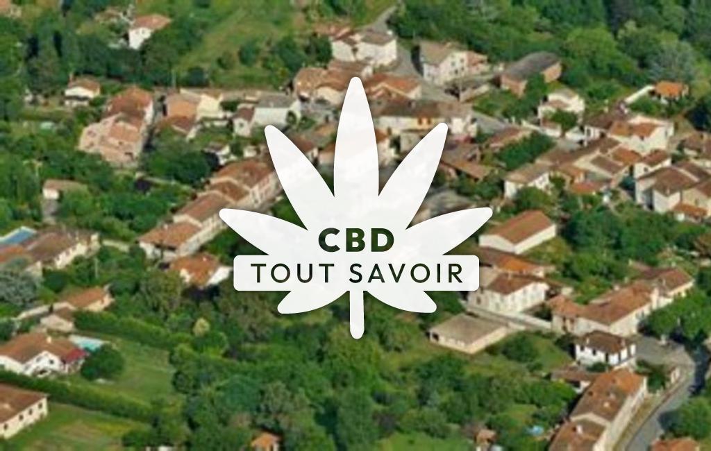 Village à Lissac avec feuille Cannabis CBD