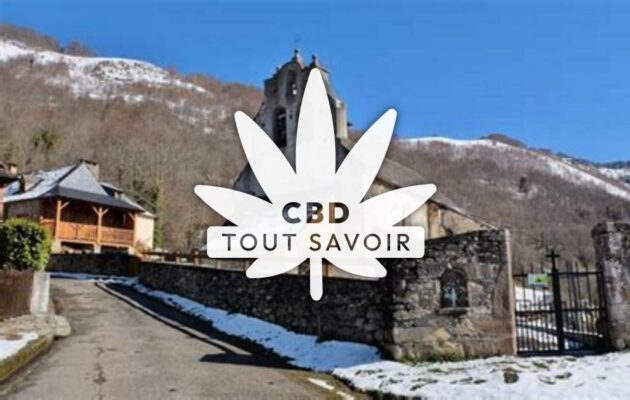 Village à Argein avec feuille Cannabis CBD