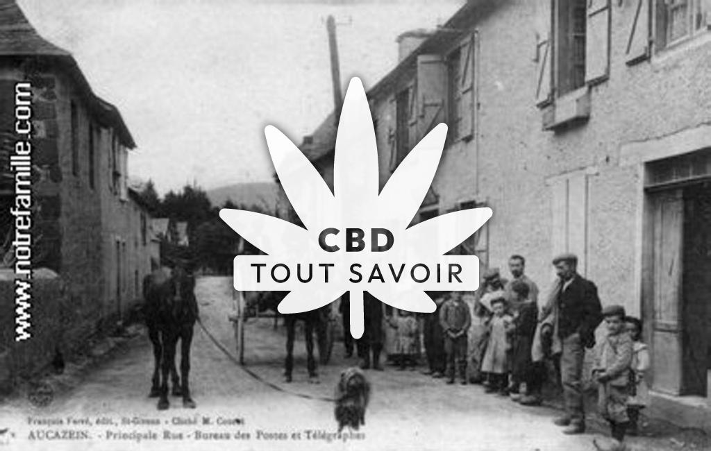 Village à Aucazein avec feuille Cannabis CBD