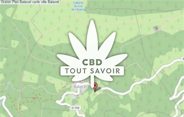 Village à Balacet avec feuille Cannabis CBD