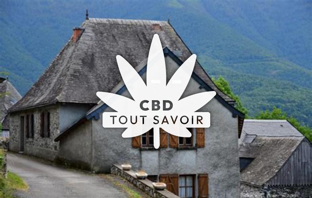 Village à Buzan avec feuille Cannabis CBD