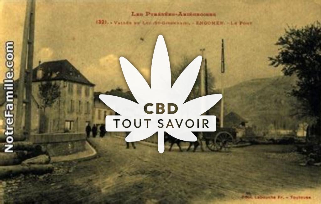 Village à Engomer avec feuille Cannabis CBD