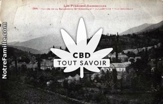 Village à Illartein avec feuille Cannabis CBD