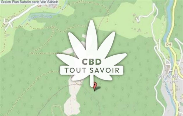 Village à Salsein avec feuille Cannabis CBD