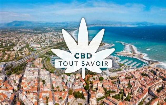 Village à Antibes avec feuille Cannabis CBD