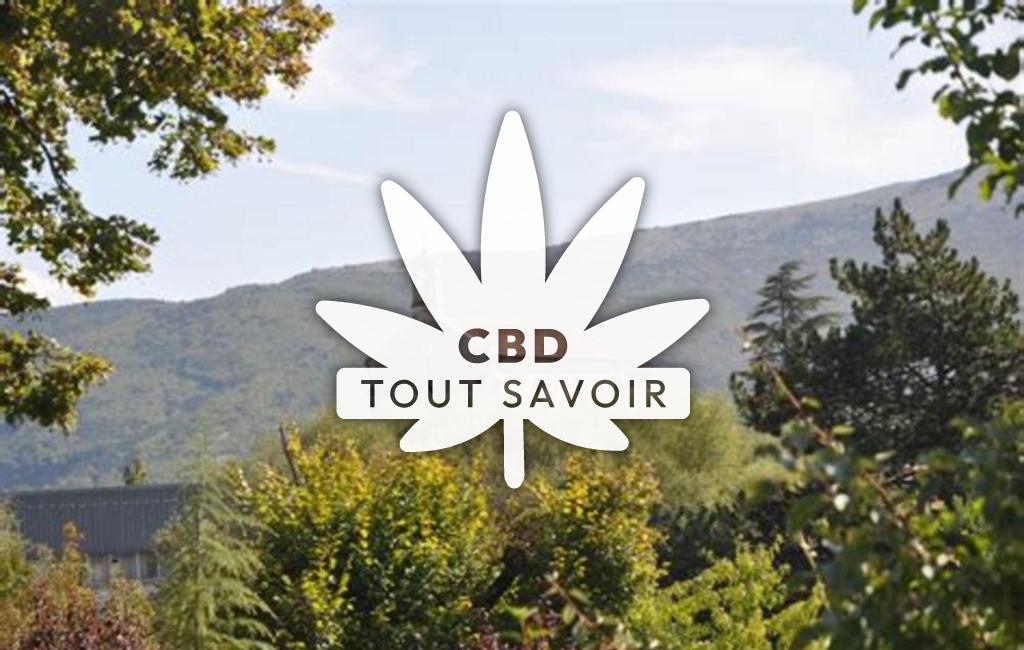 Village à Barret-sur-Meouge avec feuille Cannabis CBD