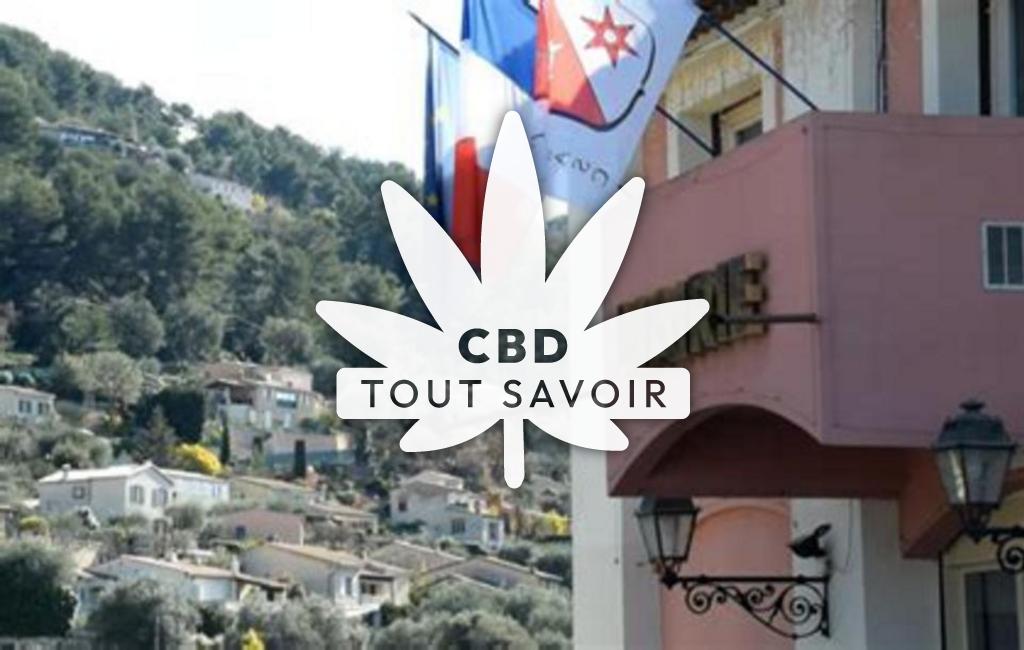 Village à Blausasc avec feuille Cannabis CBD