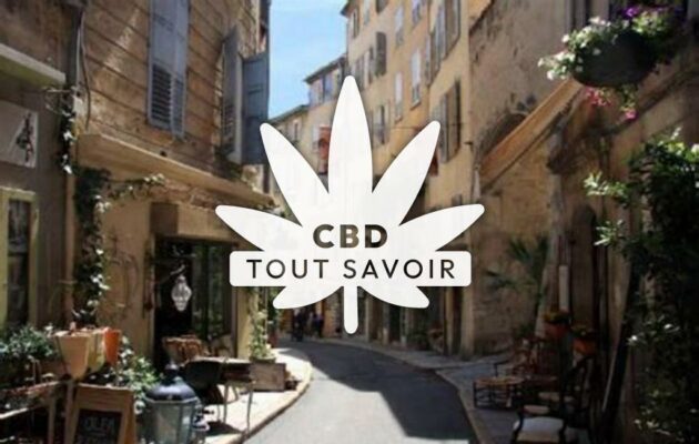 Village à Cabris avec feuille Cannabis CBD