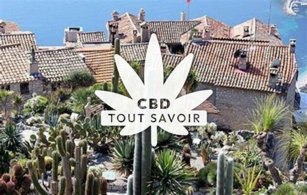 Village à Cantaron avec feuille Cannabis CBD