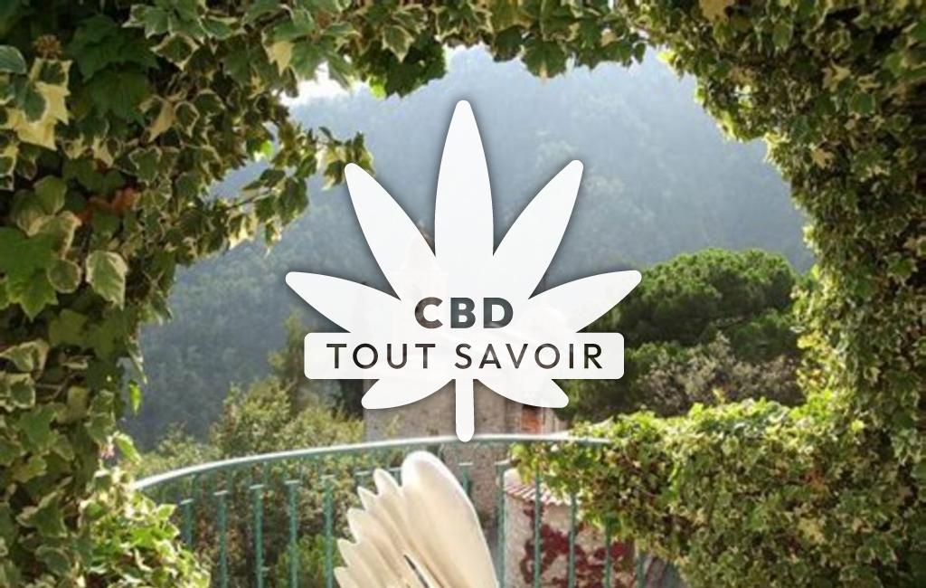 Village à Castillon avec feuille Cannabis CBD