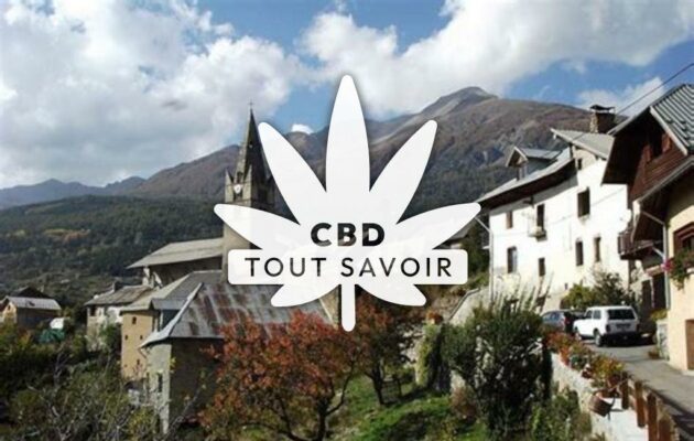 Village à Chateauroux-les-Alpes avec feuille Cannabis CBD