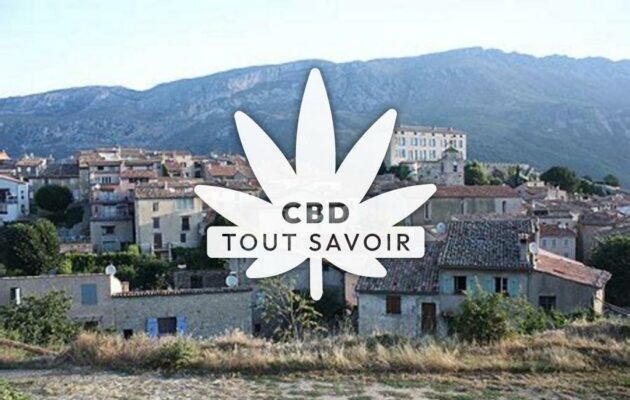 Village à Cipieres avec feuille Cannabis CBD